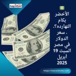 💵 الأخضر بكام النهارده؟.. سعر الدولار في مصر السبت 19 أبريل 2025