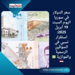 سعر الدولار في سوريا اليوم السبت 19 أبريل 2025: استقرار نسبي في السوقين الرسمية والموازية 💵🇸🇾