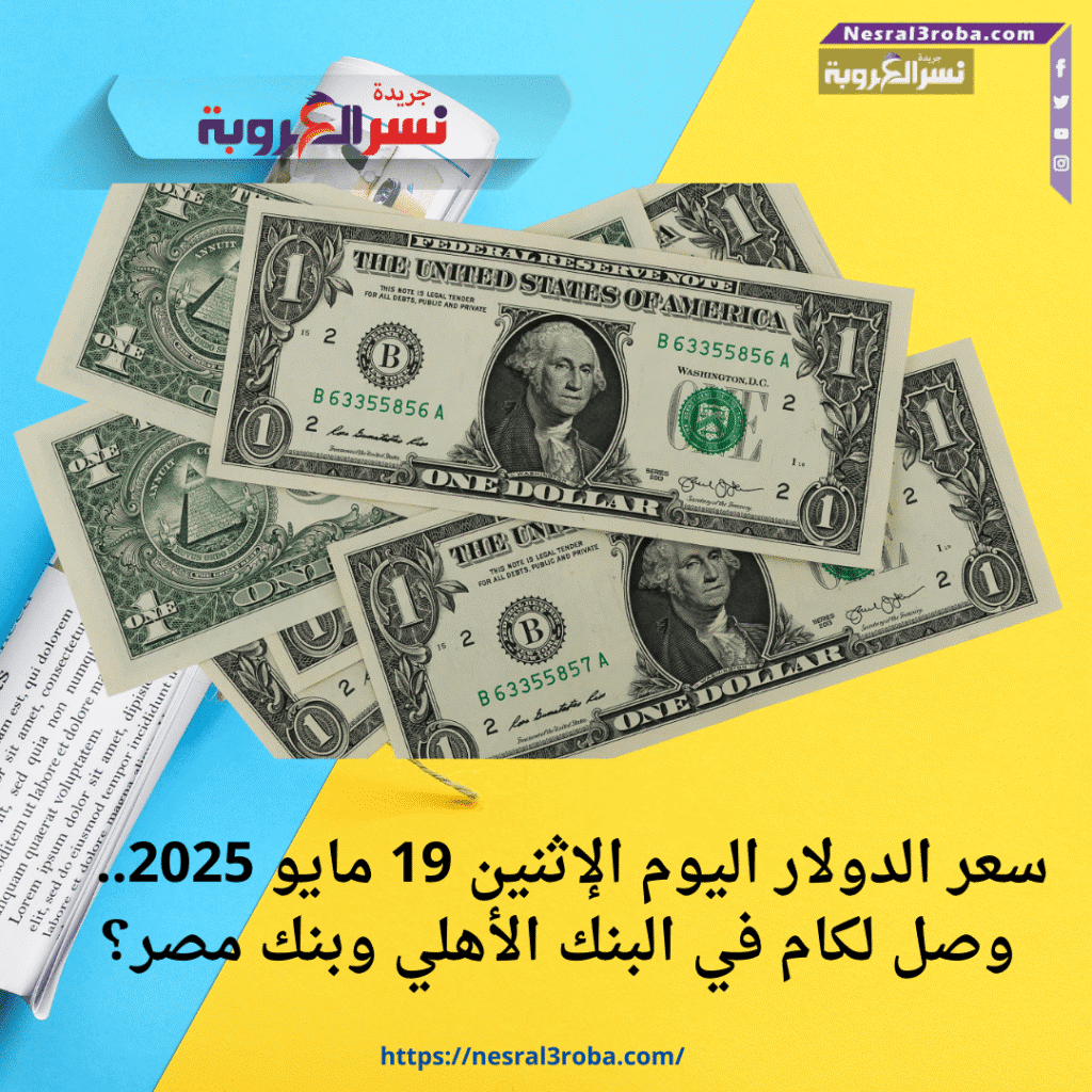 💵 سعر الدولار اليوم الإثنين 19 مايو 2025.. كام في البنك الأهلي وبنك مصر؟ وهل التراجع مستمر؟