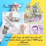 💸 كم وصل سعر الدولار في سوريا اليوم الجمعة 6 يونيو 2025؟ استقرار نسبي وأسعار متفاوتة بين المحافظات