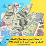 💵 استقرار نسبي وسوق موازية نشطة.. سعر الدولار في سوريا اليوم الأحد 8 يونيو 2025 📉🇸🇾