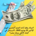 الدولار يقفز أمام الجنيه المصري اليوم الإثنين 23 يونيو 2025.. كام وصل في البنك الأهلي وبنك مصر؟