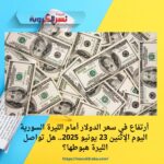 أرتفاع في سعر الدولار أمام الليرة السورية اليوم الإثنين 23 يونيو 2025.. هل تواصل الليرة هبوطها؟