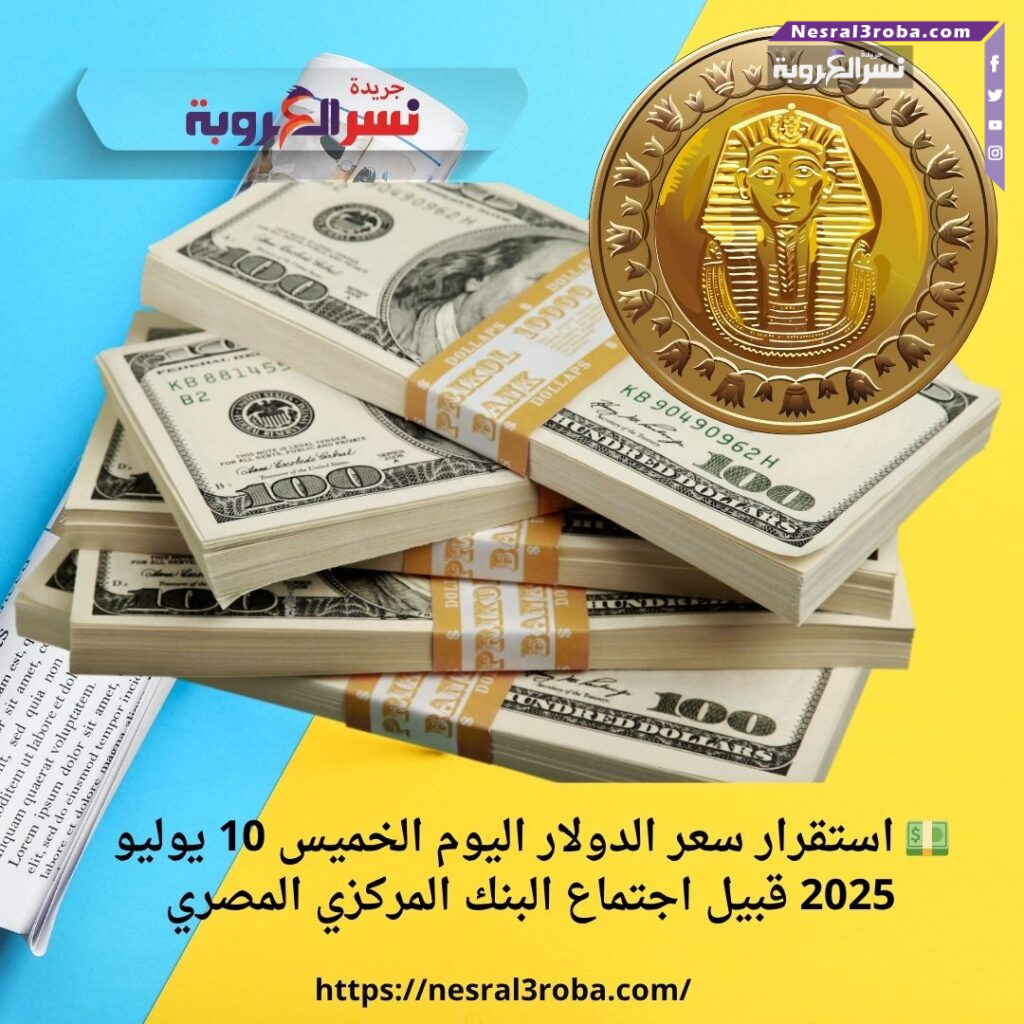 💵 استقرار سعر الدولار اليوم الخميس 10 يوليو 2025 قبيل اجتماع البنك المركزي المصري