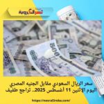 سعر الريال السعودي مقابل الجنيه المصري اليوم الإثنين 11 أغسطس 2025.. تراجع طفيف
