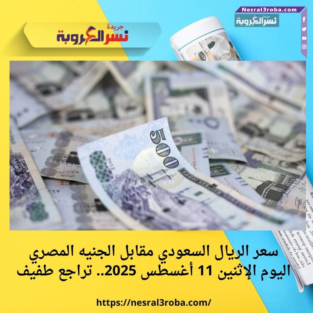 سعر الريال السعودي مقابل الجنيه المصري اليوم الإثنين 11 أغسطس 2025.. تراجع طفيف