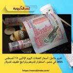 تقرير شامل: أسعار العملات اليوم الإثنين 11 أغسطس 2025 في مصر.. استقرار للدرهم وتراجع طفيف للدولار