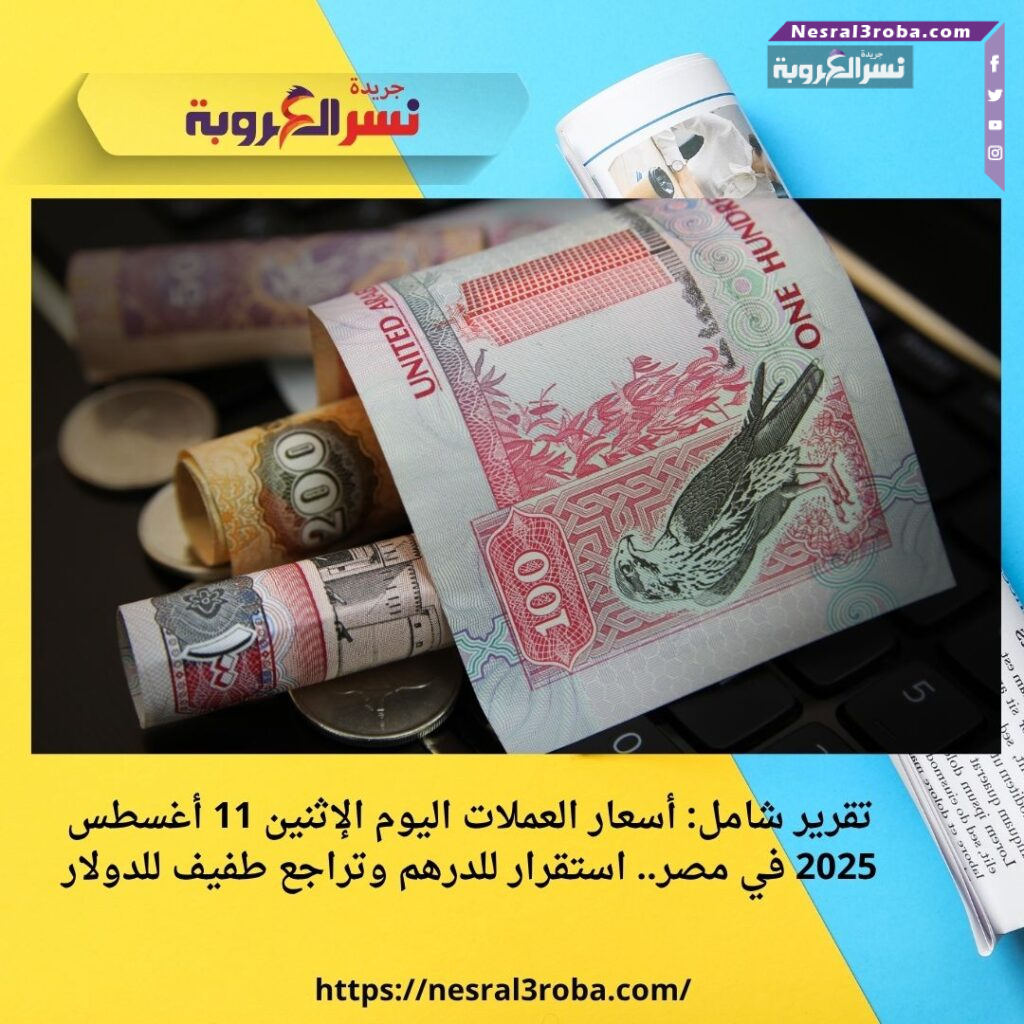 تقرير شامل: أسعار العملات اليوم الإثنين 11 أغسطس 2025 في مصر.. استقرار للدرهم وتراجع طفيف للدولار