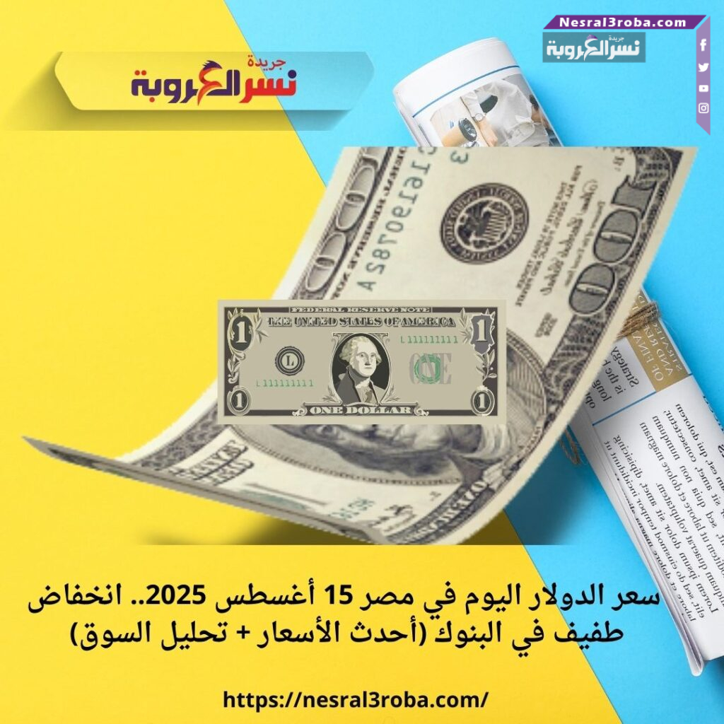 سعر الدولار اليوم في مصر 15 أغسطس 2025.. انخفاض طفيف في البنوك (أحدث الأسعار + تحليل السوق)
