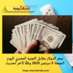 سعر الدولار مقابل الجنيه المصري اليوم الجمعة 5 سبتمبر 2025 وفقًا لآخر تحديث