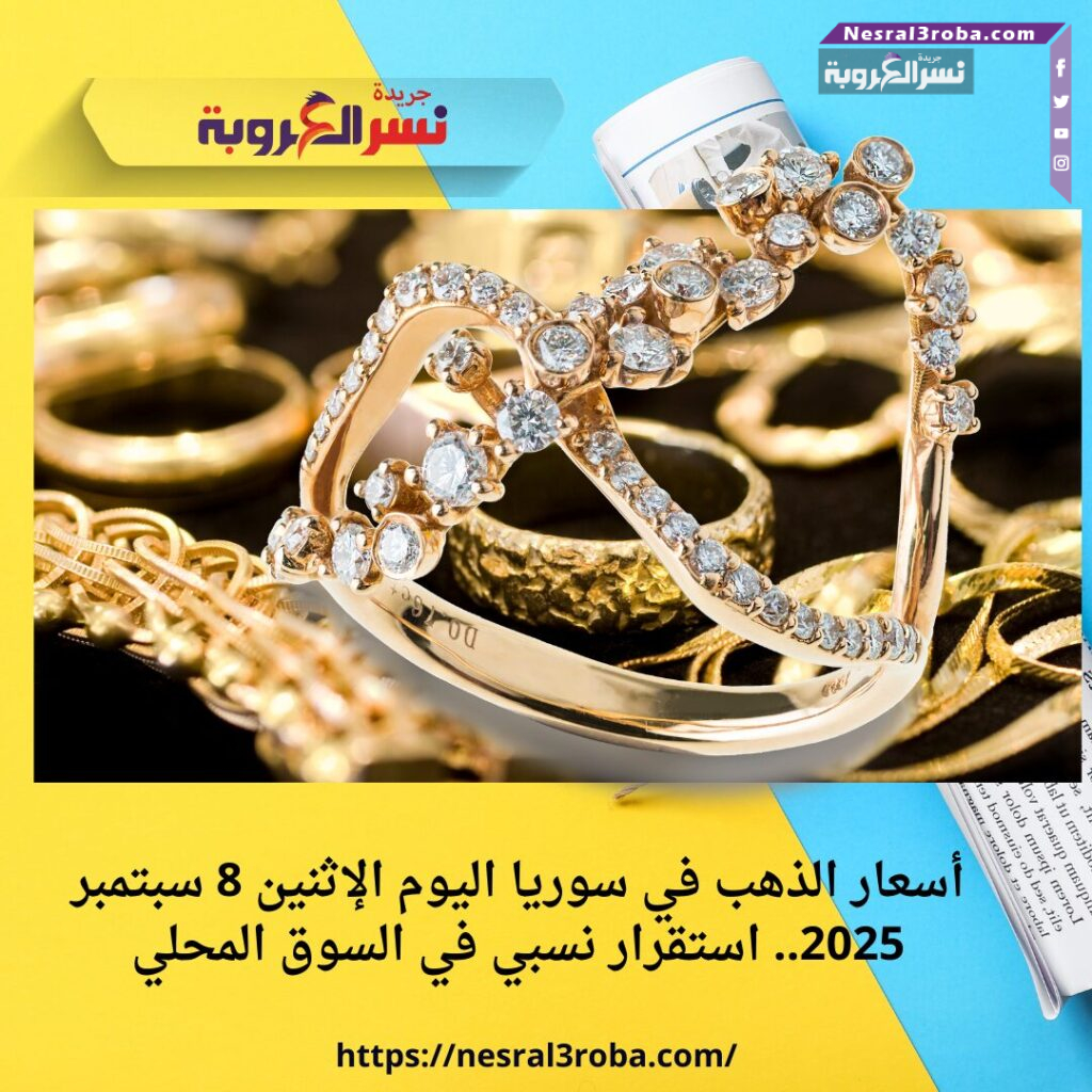 أسعار الذهب في سوريا اليوم الإثنين 8 سبتمبر 2025.. استقرار نسبي في السوق المحلي