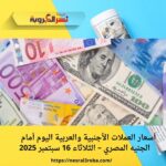 أسعار العملات الأجنبية والعربية اليوم أمام الجنيه المصري – الثلاثاء 16 سبتمبر 2025