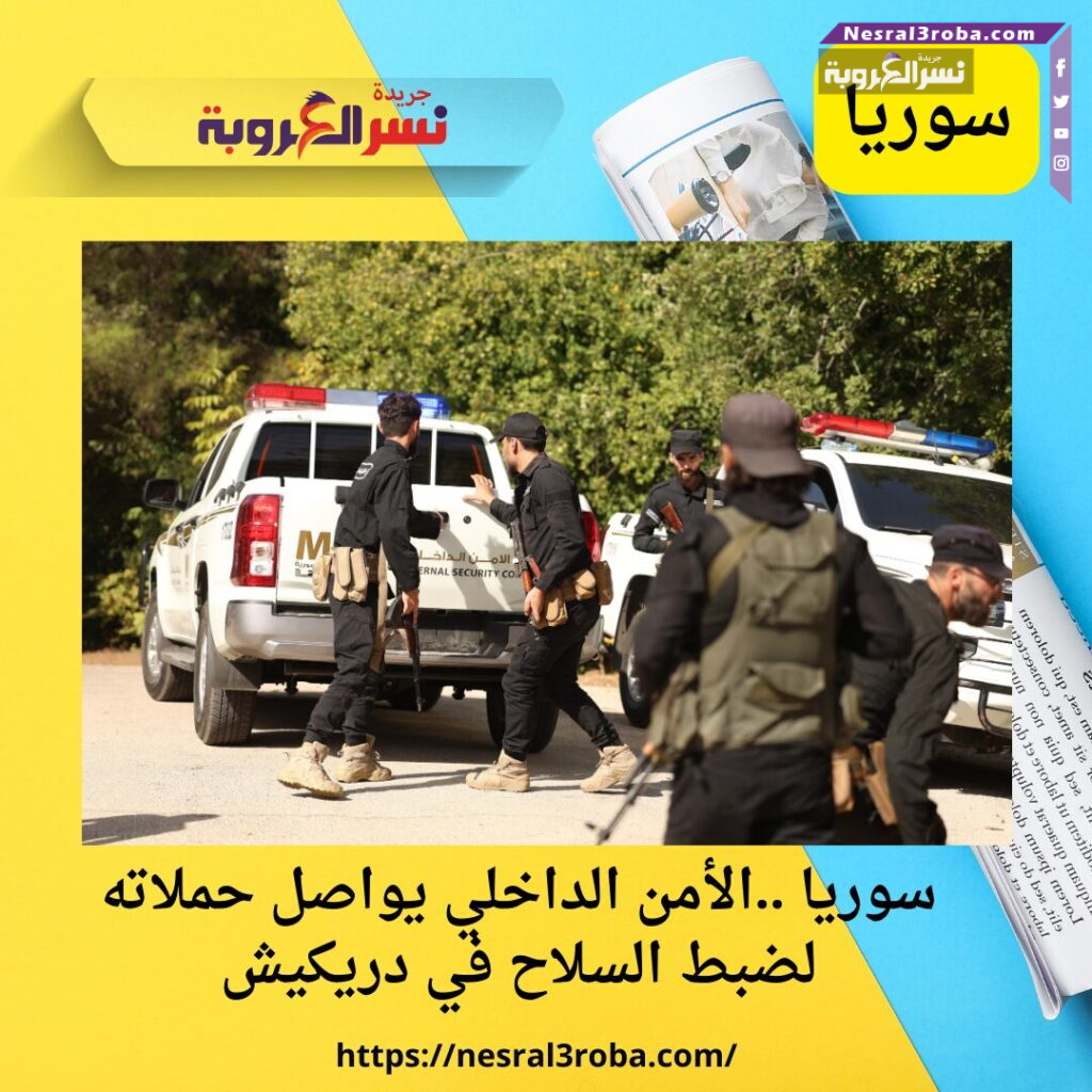 سوريا ..الأمن الداخلي يواصل حملاته لضبط السلاح في دريكيش