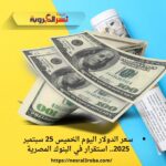 سعر الدولار اليوم الخميس 25 سبتمبر 2025.. استقرار في البنوك المصرية