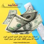 💵 استقرار سعر الدولار مقابل الجنيه المصري اليوم السبت 27 سبتمبر 2025.. تعرف على أسعار البنوك