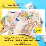 💶 استقرار سعر اليورو مقابل الجنيه المصري اليوم الجمعة 10 أكتوبر 2025.. تعرف على أحدث الأسعار بالبنوك