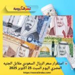 🏦 استقرار سعر الريال السعودي مقابل الجنيه المصري اليوم السبت 25 أكتوبر 2025