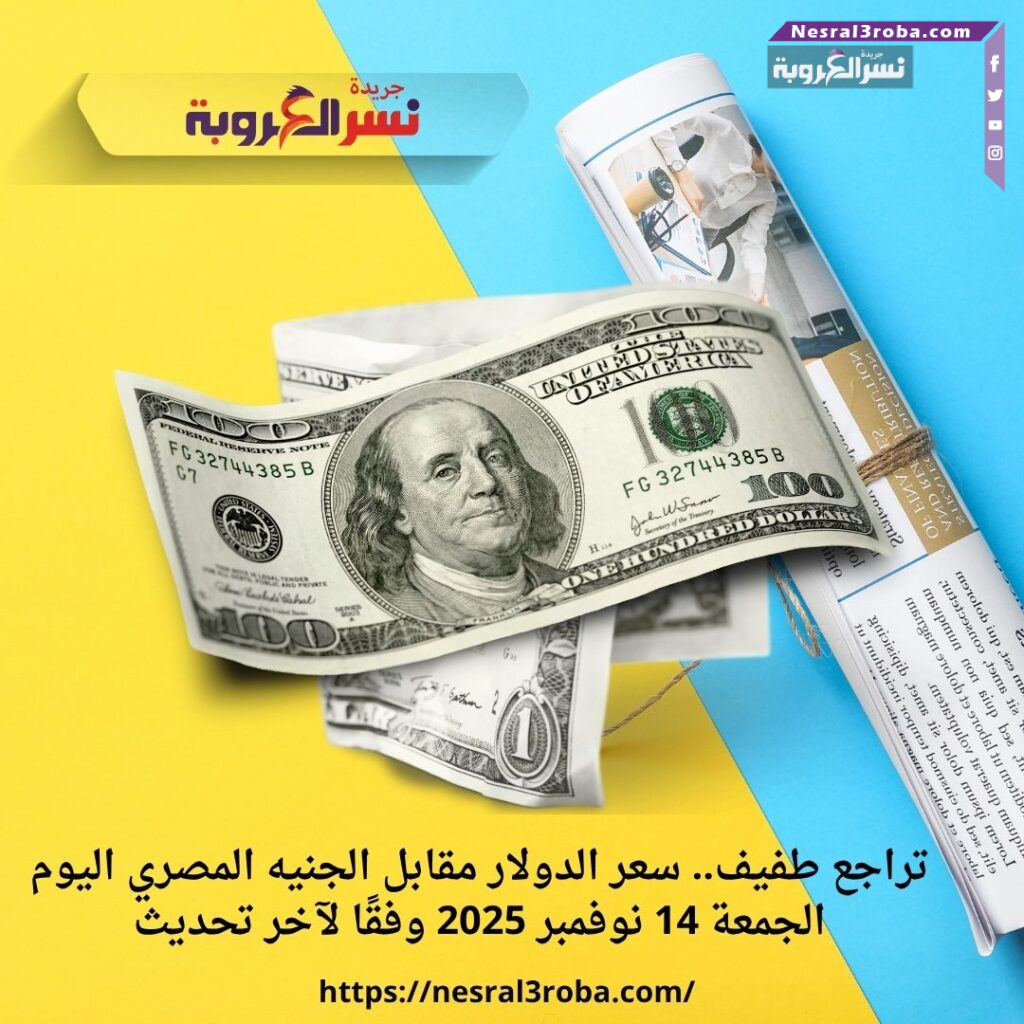 تراجع طفيف.. سعر الدولار مقابل الجنيه المصري اليوم الجمعة 14 نوفمبر 2025 وفقًا لآخر تحديث