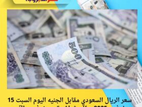 سعر الريال السعودي مقابل الجنيه اليوم السبت 15 نوفمبر 2025 بيعًا وشراءً.. تحديث فوري الآن 3 سعر الريال السعودي مقابل الجنيه اليوم السبت 15 نوفمبر 2025 بيعًا وشراءً.. تحديث فوري الآن
