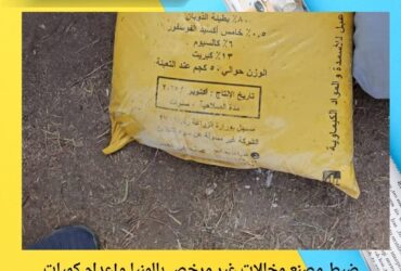 ضبط مصنع مخللات غير مرخص بالمنيا وإعدام كميات فاسدة تُهدد صحة المواطنين