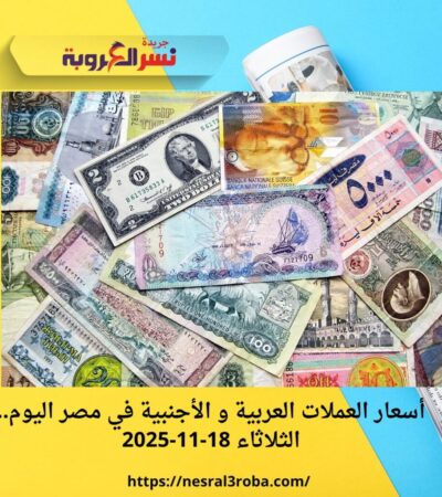 أسعار العملات اليوم الثلاثاء 18 نوفمبر 2025.. تراجع واستقرار في العملات الأجنبية والعربية أمام الجنيه المصري
