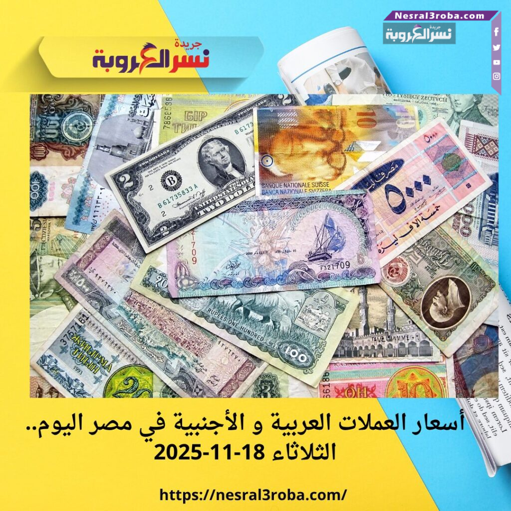 أسعار العملات اليوم الثلاثاء 18 نوفمبر 2025.. تراجع واستقرار في العملات الأجنبية والعربية أمام الجنيه المصري