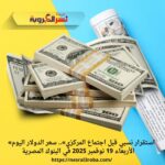 «استقرار نسبي قبل اجتماع المركزي».. سعر الدولار اليوم الأربعاء 19 نوفمبر 2025 في البنوك المصرية