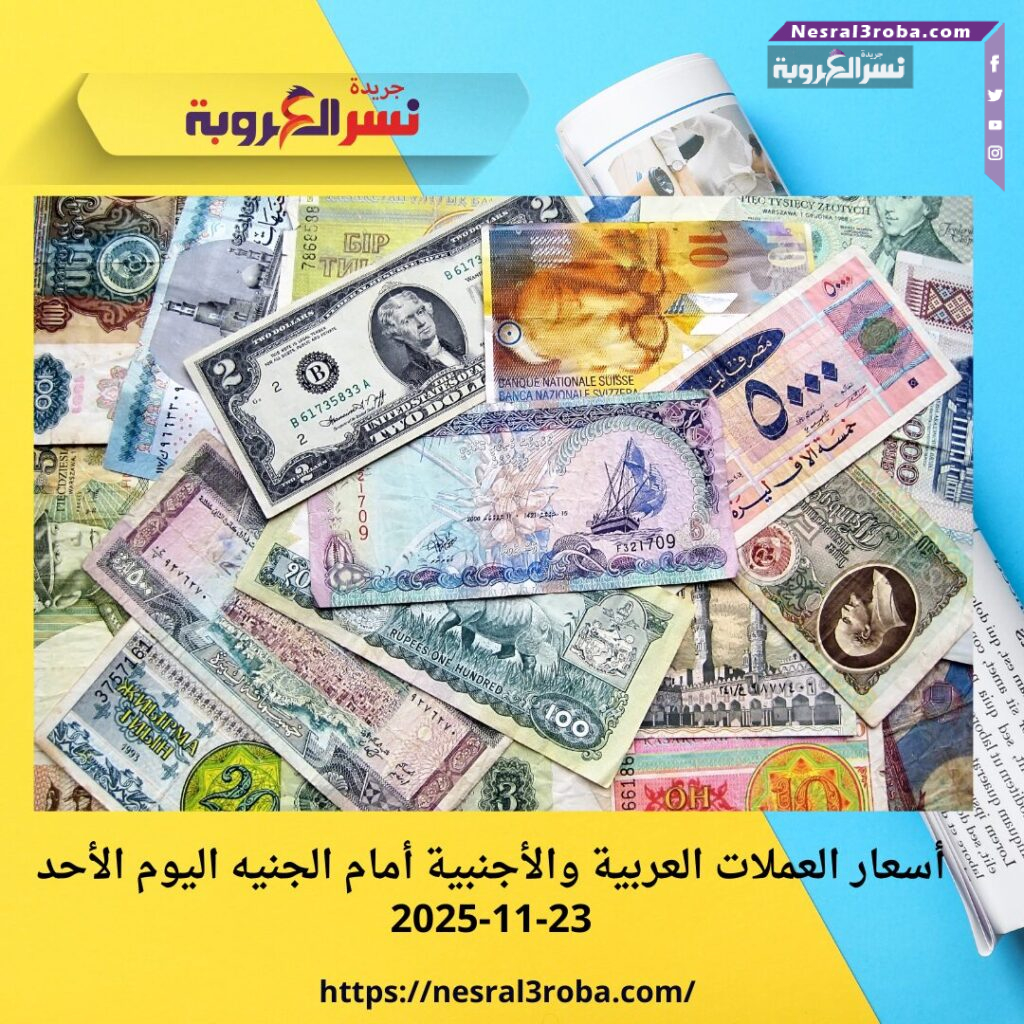 أسعار العملات العربية والأجنبية أمام الجنيه اليوم الأحد 23-11-2025