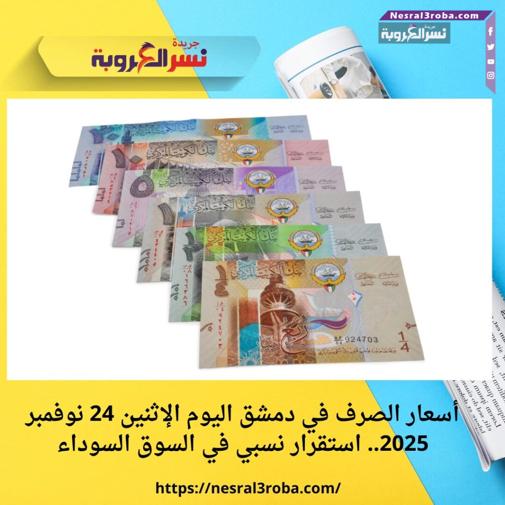 أسعار الصرف في دمشق اليوم الإثنين 24 نوفمبر 2025.. استقرار نسبي في السوق السوداء