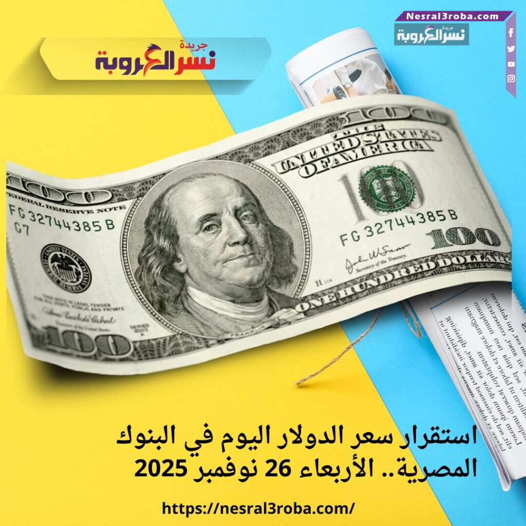 استقرار سعر الدولار اليوم في البنوك المصرية.. الأربعاء 26 نوفمبر 2025