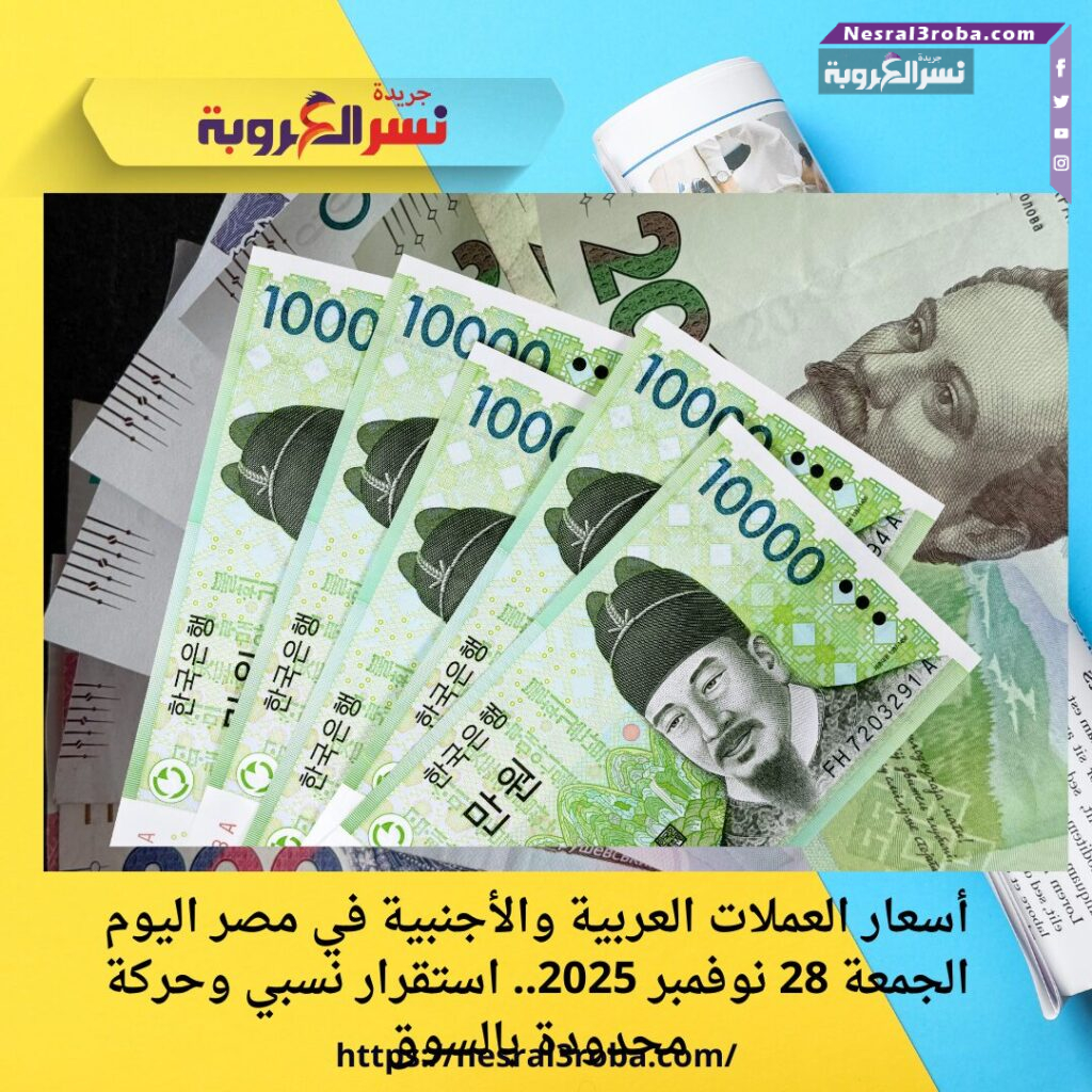 أسعار العملات العربية والأجنبية في مصر اليوم الجمعة 28 نوفمبر 2025.. استقرار نسبي وحركة محدودة بالسوق