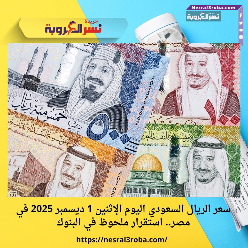 سعر الريال السعودي اليوم الإثنين 1 ديسمبر 2025 في مصر.. استقرار ملحوظ في البنوك