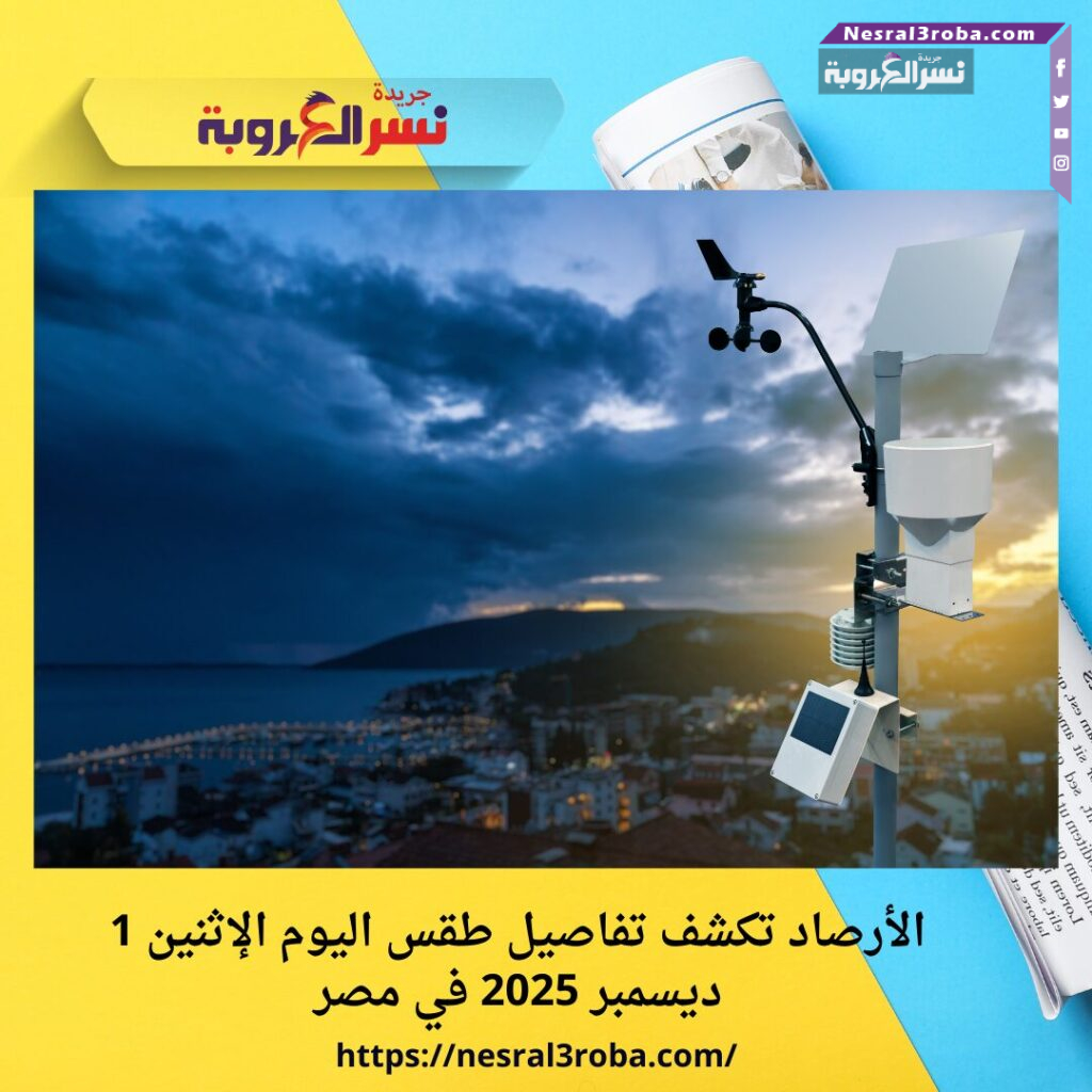 الأرصاد تكشف تفاصيل طقس اليوم الإثنين 1 ديسمبر 2025 في مصر
