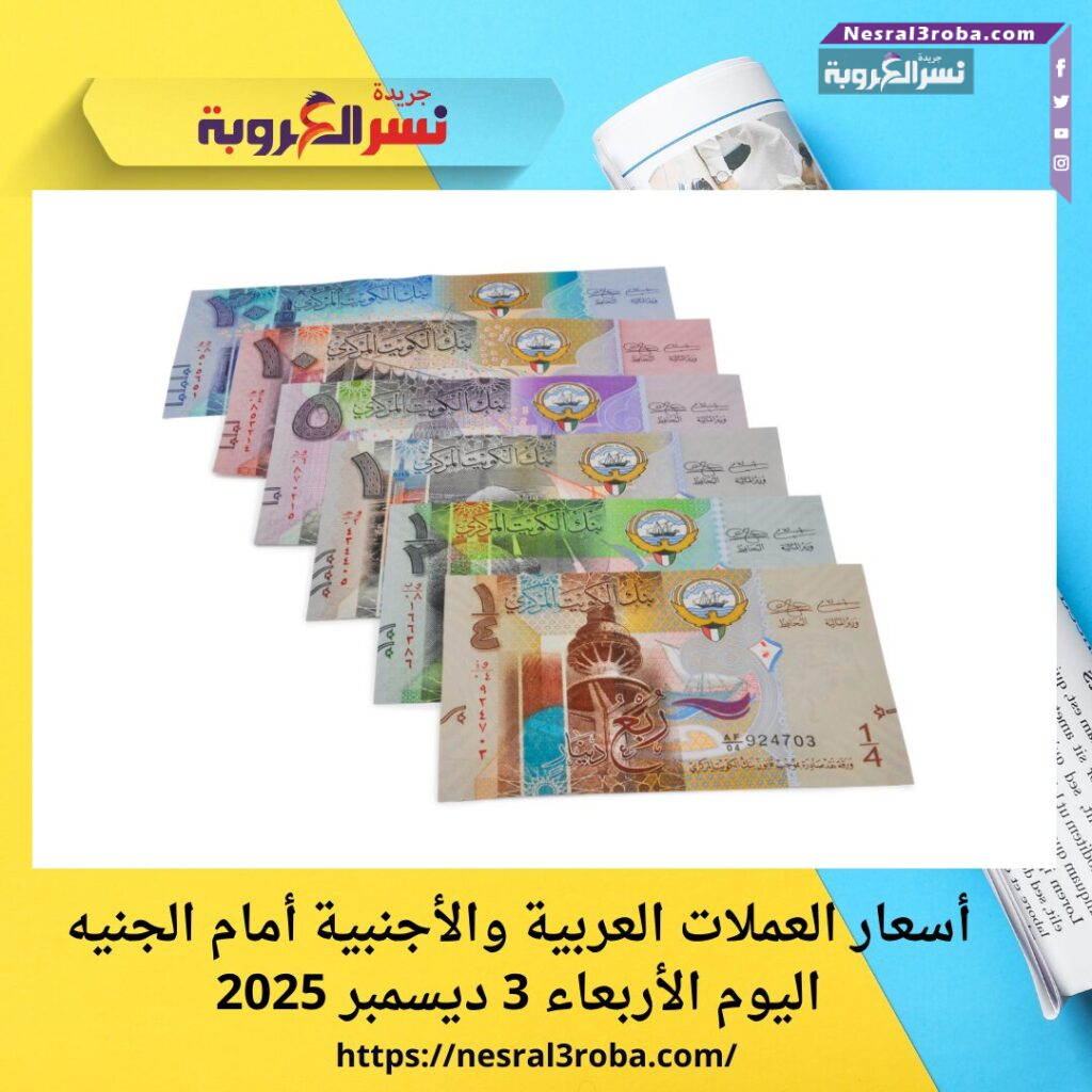 أسعار العملات العربية والأجنبية أمام الجنيه اليوم الأربعاء 3 ديسمبر 2025
