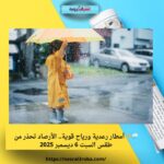 🌧️⚡ أمطار رعدية ورياح قوية.. الأرصاد تحذر من طقس السبت 6 ديسمبر 2025