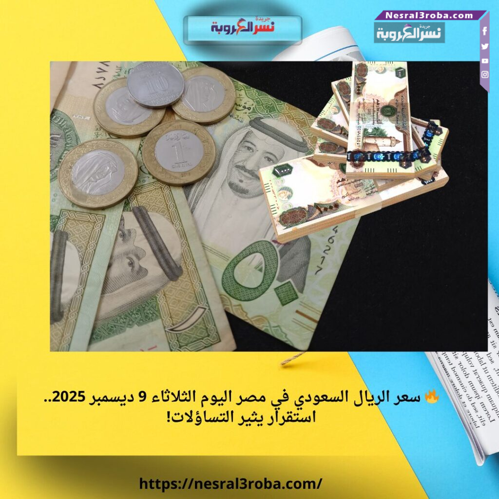 🔥 سعر الريال السعودي في مصر اليوم الثلاثاء 9 ديسمبر 2025.. استقرار يثير التساؤلات! 25 🔥 سعر الريال السعودي في مصر اليوم الثلاثاء 9 ديسمبر 2025.. استقرار يثير التساؤلات!