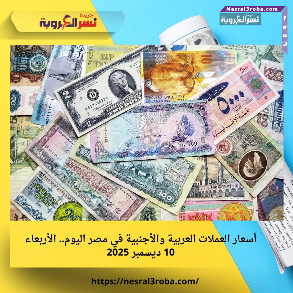 أسعار العملات العربية والأجنبية في مصر اليوم.. الأربعاء 10 ديسمبر 2025