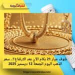 شوف عيار 21 بكام الآن بعد الارتفاع؟.. سعر الذهب اليوم الجمعة 12 ديسمبر 2025
