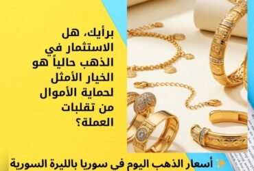 ✨ أسعار الذهب اليوم في سوريا بالليرة السورية – الجمعة 12 ديسمبر 2025