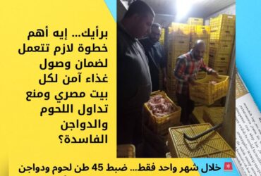 🚨 خلال شهر واحد فقط… ضبط 45 طن لحوم ودواجن فاسدة في الجيزة! ماذا يحدث داخل الأسواق؟