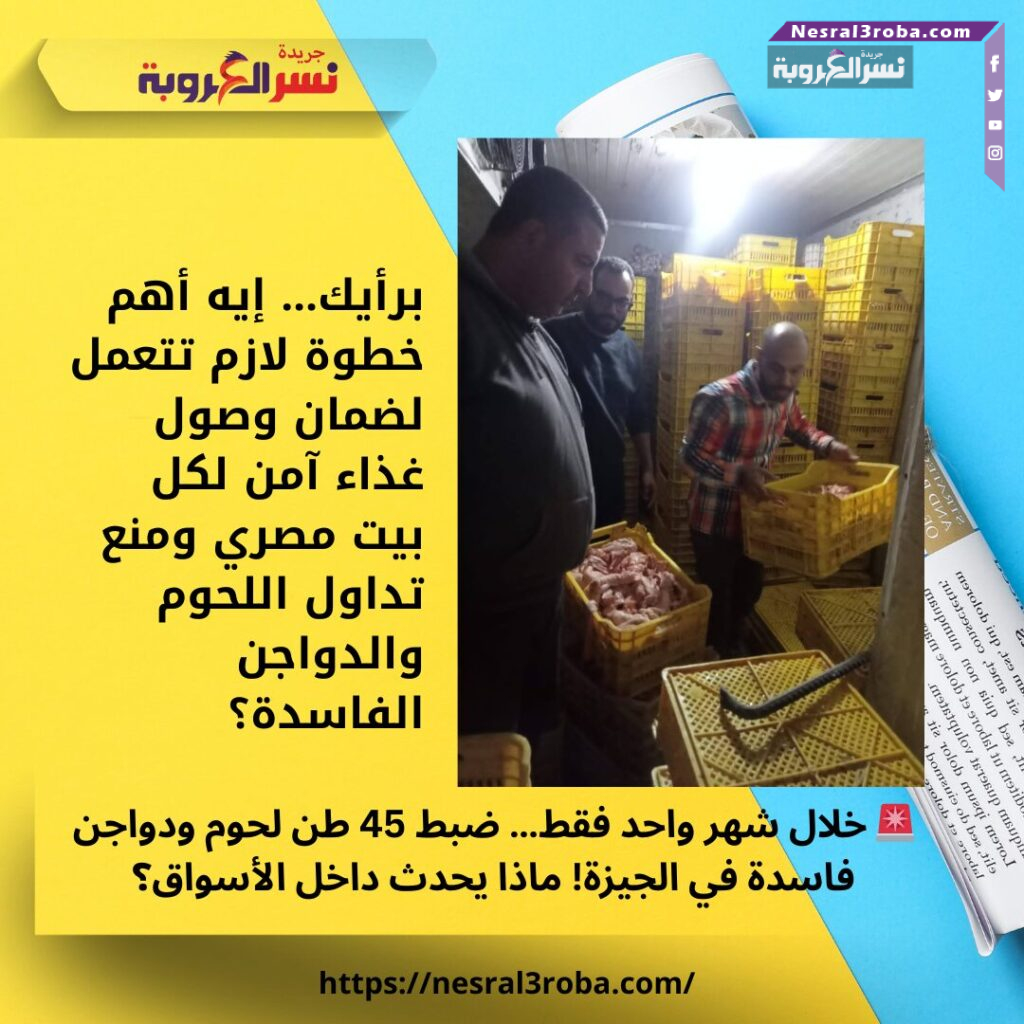 🚨 خلال شهر واحد فقط… ضبط 45 طن لحوم ودواجن فاسدة في الجيزة! ماذا يحدث داخل الأسواق؟ 25 🚨 خلال شهر واحد فقط… ضبط 45 طن لحوم ودواجن فاسدة في الجيزة! ماذا يحدث داخل الأسواق؟