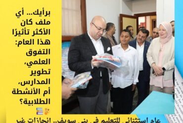 عام استثنائي للتعليم في بني سويف.. إنجازات غير مسبوقة ومراكز متقدمة محليًا ودوليًا