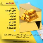 🔥 سعر الذهب في مصر اليوم الأحد 14 ديسمبر 2025.. قفزة جديدة تثير التساؤلات