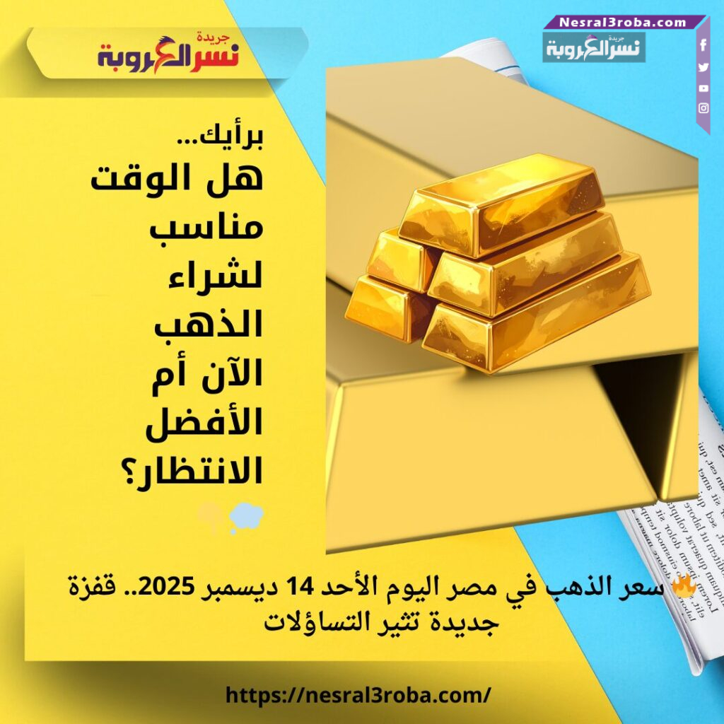 🔥 سعر الذهب في مصر اليوم الأحد 14 ديسمبر 2025.. قفزة جديدة تثير التساؤلات 25 🔥 سعر الذهب في مصر اليوم الأحد 14 ديسمبر 2025.. قفزة جديدة تثير التساؤلات