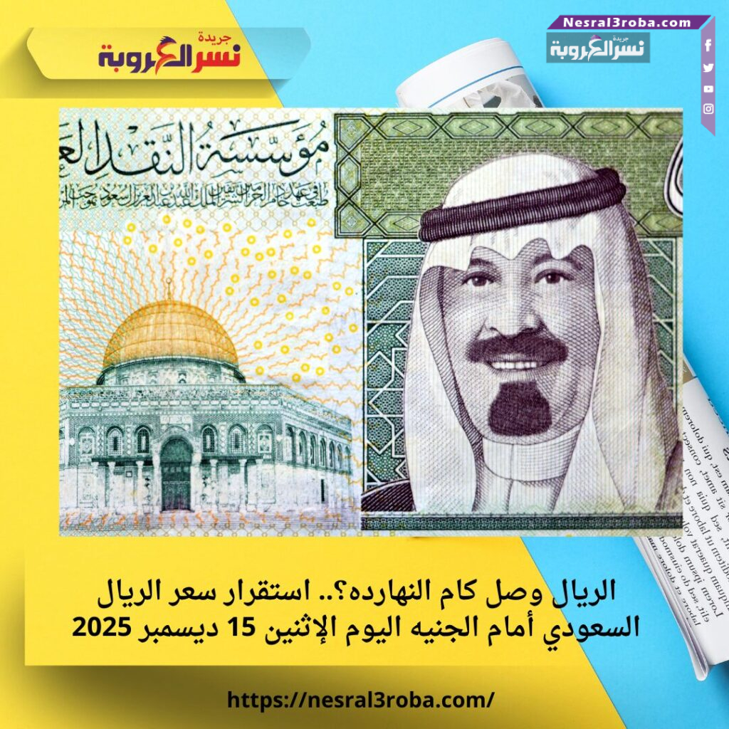 الريال وصل كام النهارده؟.. استقرار سعر الريال السعودي أمام الجنيه اليوم الإثنين 15 ديسمبر 2025 25 الريال وصل كام النهارده؟.. استقرار سعر الريال السعودي أمام الجنيه اليوم الإثنين 15 ديسمبر 2025