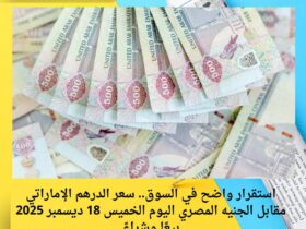 استقرار واضح في السوق.. سعر الدرهم الإماراتي مقابل الجنيه المصري اليوم الخميس 18 ديسمبر 2025 بيعًا وشراءً 33 استقرار واضح في السوق.. سعر الدرهم الإماراتي مقابل الجنيه المصري اليوم الخميس 18 ديسمبر 2025 بيعًا وشراءً