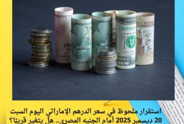 استقرار ملحوظ في سعر الدرهم الإماراتي اليوم السبت 20 ديسمبر 2025 أمام الجنيه المصري.. هل يتغير قريبًا؟