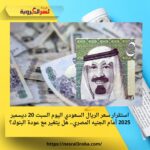 استقرار سعر الريال السعودي اليوم السبت 20 ديسمبر 2025 أمام الجنيه المصري.. هل يتغير مع عودة البنوك؟