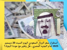 استقرار سعر الريال السعودي اليوم السبت 20 ديسمبر 2025 أمام الجنيه المصري.. هل يتغير مع عودة البنوك؟