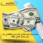سعر الدولار اليوم الإثنين 22 ديسمبر 2025 في بنك مصر والبنك الأهلي وCIB